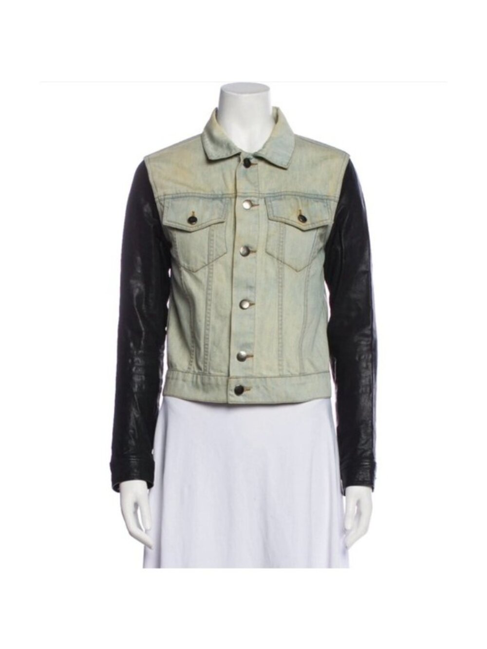 Alexander Wang Leather Denim Jacket 8 Moto Biker Hybrid